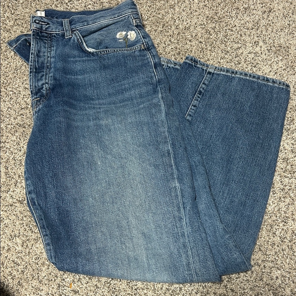 7 For All Mankind Blue Straight Leg Jeans